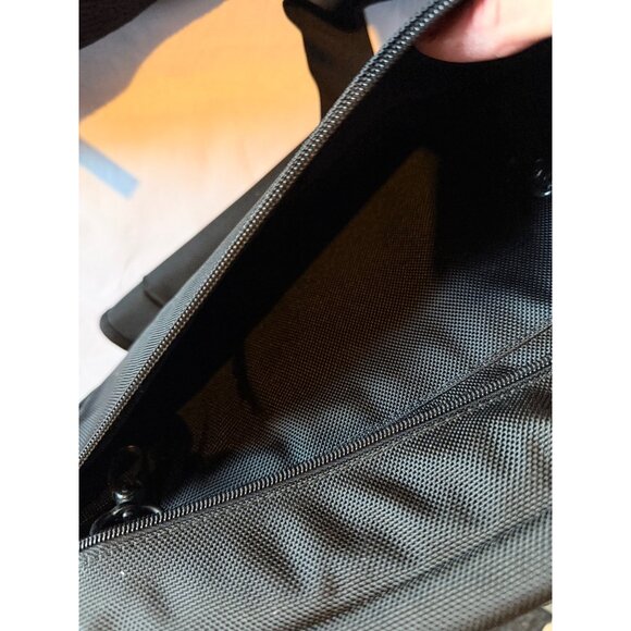 Black Nylon Messenger Bag With Multiple Compartments & Adjustable Strap - Picture 8 of 16